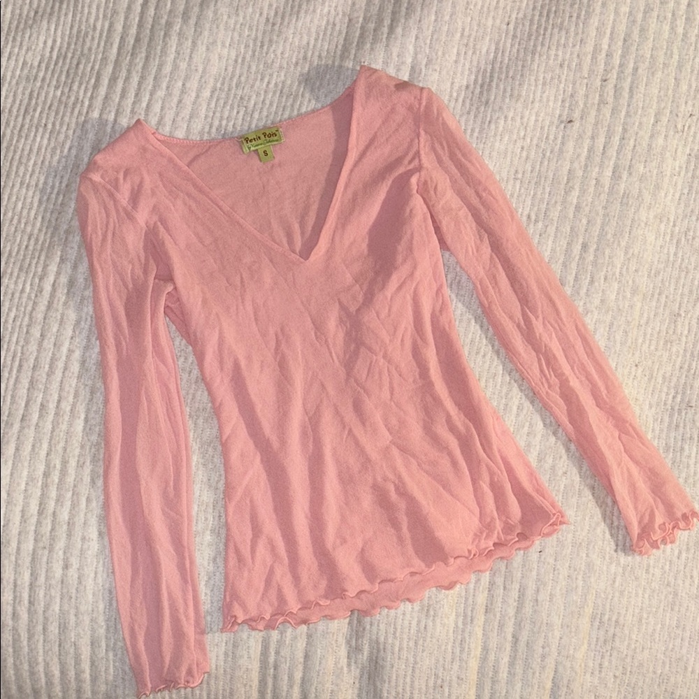 Sheer Fitted Long Sleeve Blouse - Picture 1 of 4